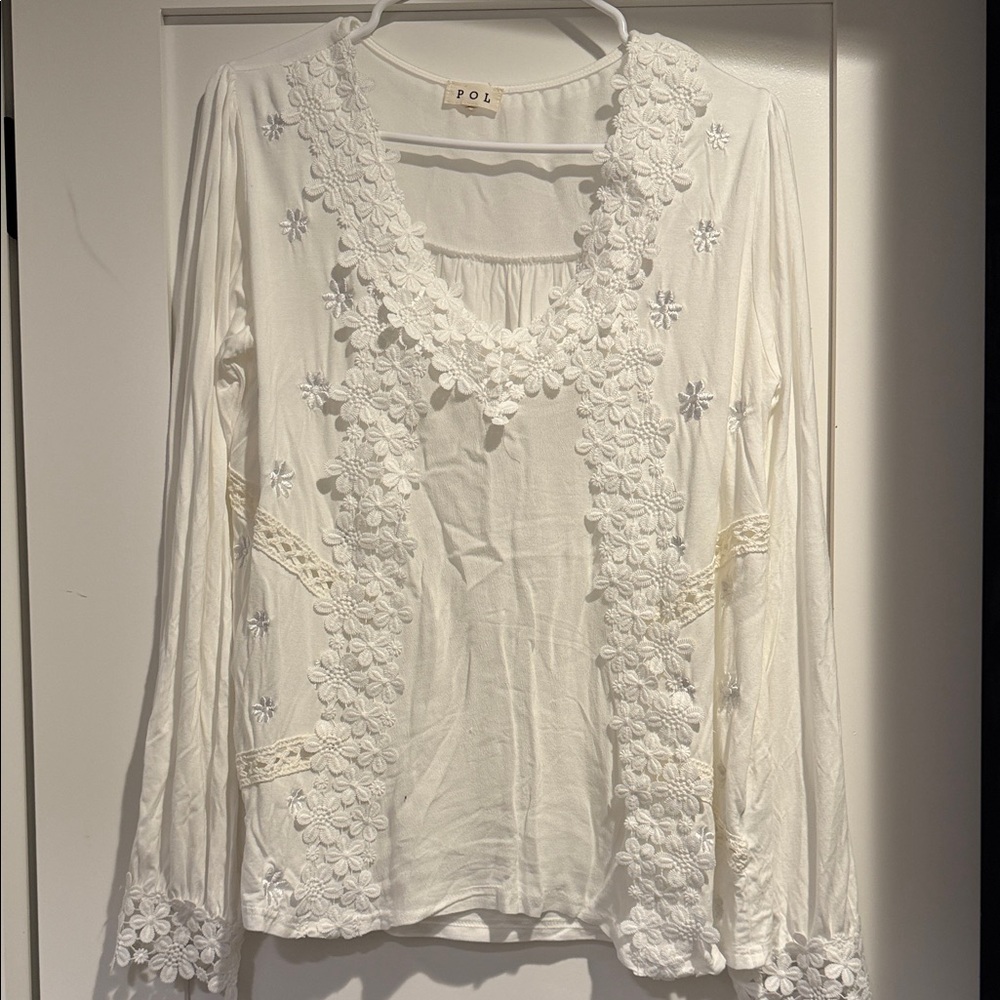 POL Women's Floral Embroidered Blouse